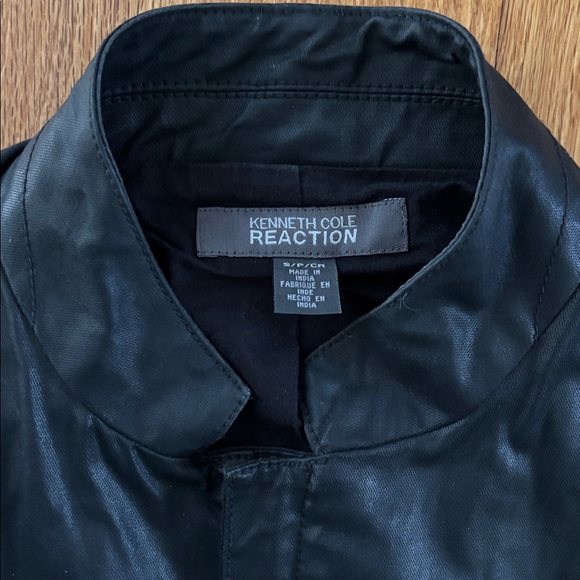 Kenneth Cole Reaction Men's Black Zip Jacket Blazer Mock Neck Sz Small Waxed - Picture 4 of 9